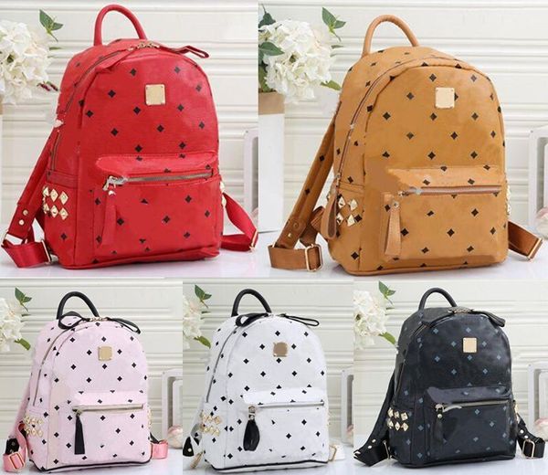 

backpack school bag shoulder bags genuine leather fashion letter pattern string black backpacks rucksack