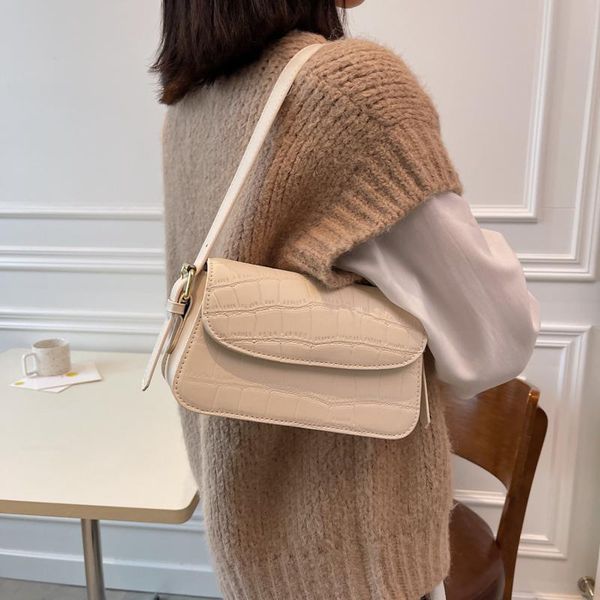 

evening bags shoulder bag for female fashion ladies small square stone pattern simple women handbag pu leather waterproof white black