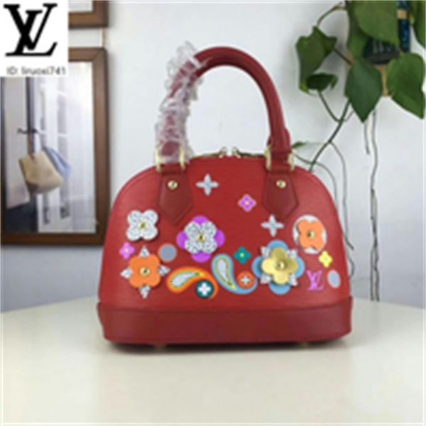 

brand designer luxury m54836 red flower silk screen shell bag women handbags iconic bags handles shoulder bags totes cross body bag clut