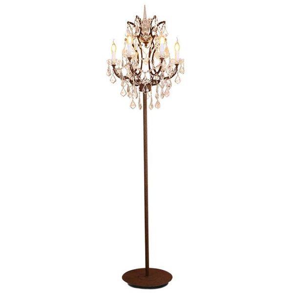 

antique rustic iron crystal floor lamp living room decor led floor light bedroom wedding lamps vintage study table lights