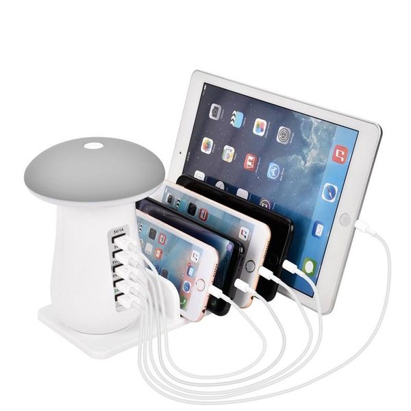 

table lamps 5 port usb rapid deskcharging smart wall charger hub travel with night light for reading desk lamp