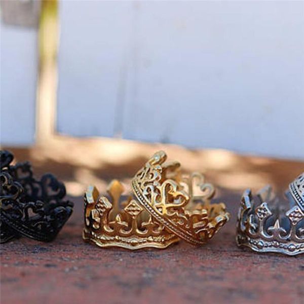 

wedding rings fashion couple crown ring for lovers heart lover romantic jewelry couples engagement gifts, Slivery;golden