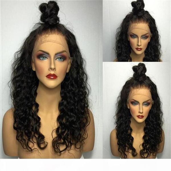 

2016 high ponytail full lace wig peruvian glueless full lace curly human hair wigs lace front wigs with baby hair, Black;brown