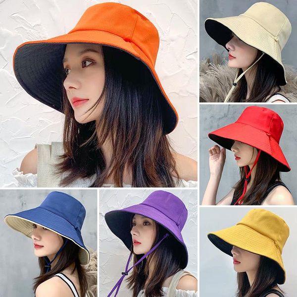 

wide brim hats anti-uv cotton blend sun hat for women vacation summer foldable bucket large women's beach visor, Blue;gray