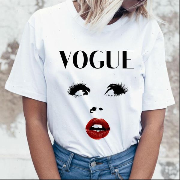 

zoganki vogue summer harajuku women fashion print femme short sleeve t shirts cool femmal clothing tees, White
