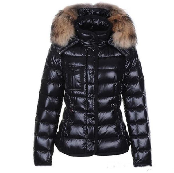 

womens down jacket fur collar winter jacket parkas coats women winter casual outdoor warm feather outwear hoodedyesi, Black