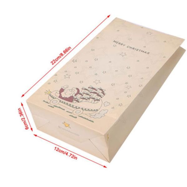 

shopping bags 8 pcs christmas kraft paper bag xmas stickers set gift candy cookies packing