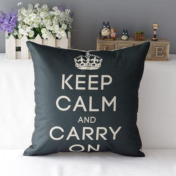 

cushion/decorative pillow cushion cover printed keep calm & carry on sofa case 45*45 / 50*50cm