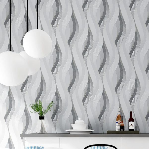 

modern 3d curved wallpapers grey 3d wallpaper striped living room background pvc wall paper roll papel de parede listrado