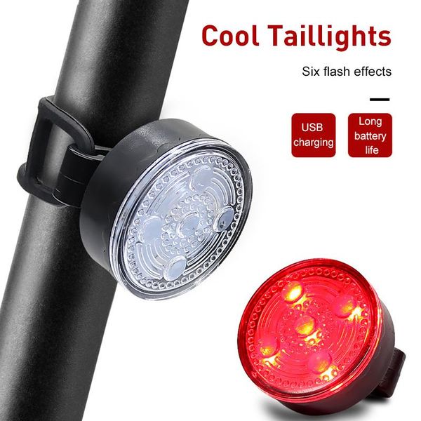 

bicycle rear light usb rechargeable ipx5 waterproof bike light for mtb helmet pack bag tail 6 model taillight