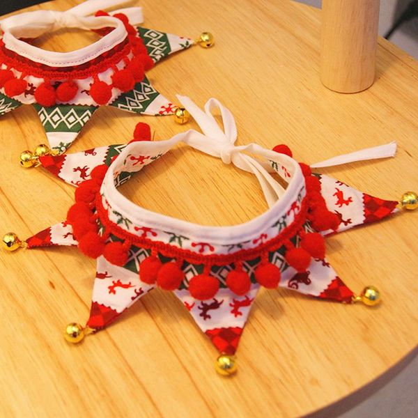 

dog collars & leashes christmas plush scarf bib decor adjustable collar neckerchief towel winter cat tie neck strap xmas pets grooming acces
