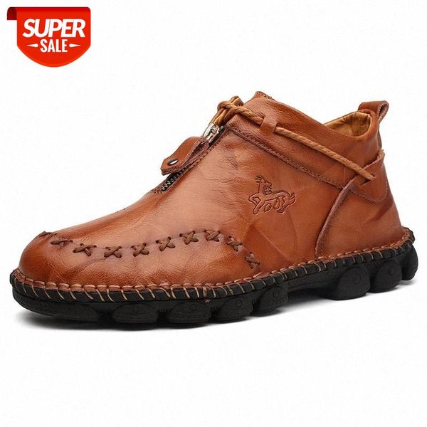 

2019 autumn early winter boots men genuine leather shoes men casual shoes cow leather male footwear man ankle boots black #kb0t