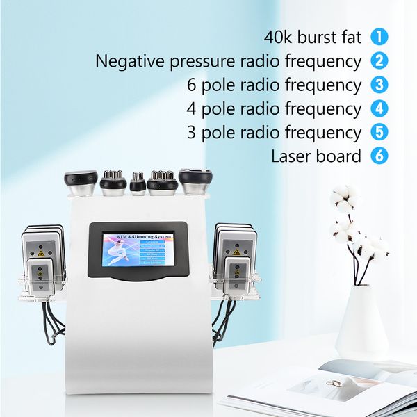 

slimming machine 6 in 1 40k ultrasonic liposuction cavitation 8 pads laser vacuum rf radio frequency skin care salon spa beauty equipment st