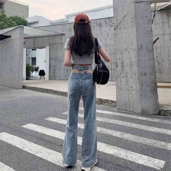 

quality big hole for with high waist women punk denim pencil pants vintage mom boyfriend jeans, Blue