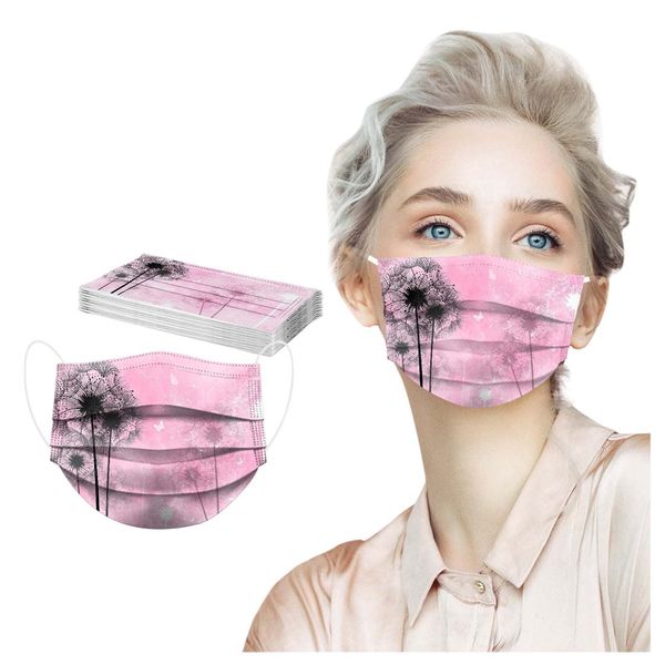 

custom logo 50 pieces of disposable three-layer dandelion color printed masks for women on mother's day