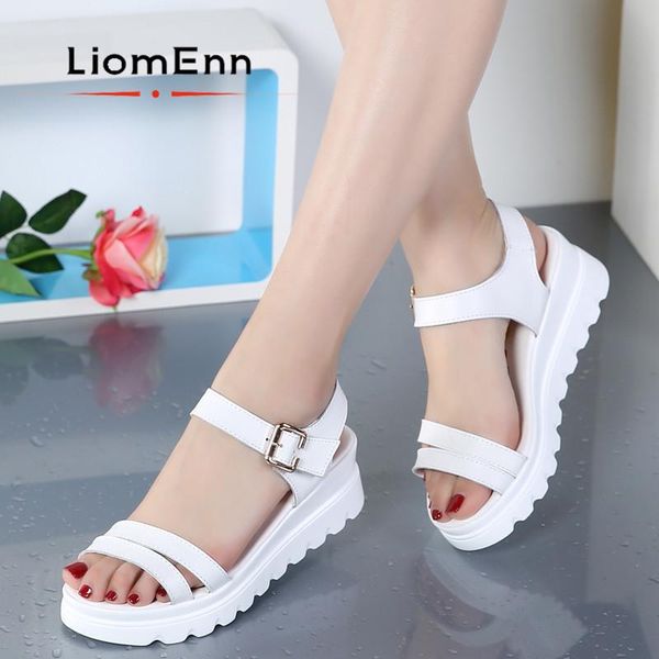 

sandals platform women shoes 2021 summer ladies high heels silver white girls female chunky zapatos mujer, Black