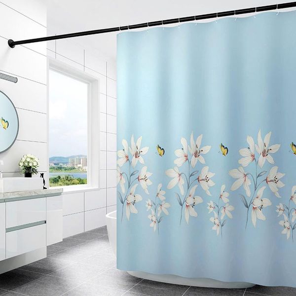 

shower curtains 1 pc bath curtain double for room home el (sky-blue)