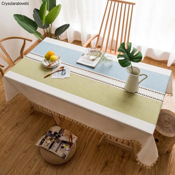 

table cloth classic plaid decorative linen tablecloth with tassel waterproof oilproof rectangular wedding dining cover tea