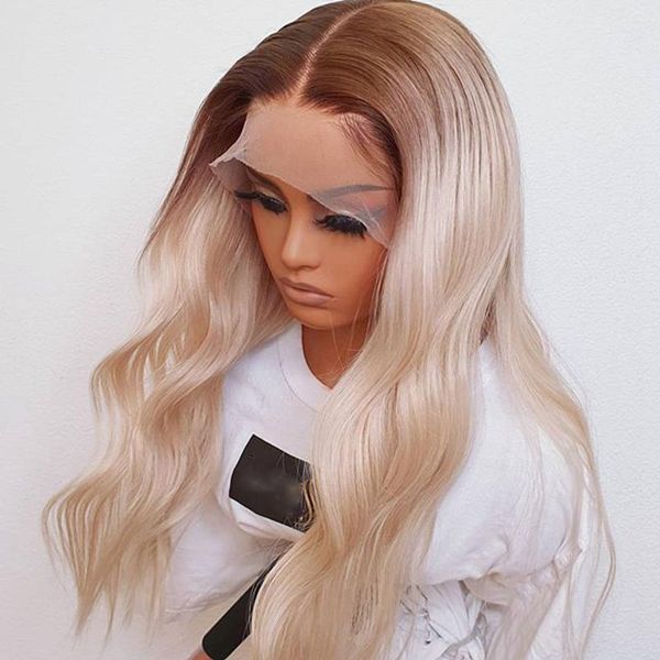 

lace wigs 150density wavy 13x4 blonde human hair brazilian transparent preplucked, Black;brown