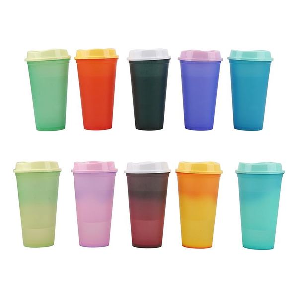 

mugs 473ml plastic temperature change color cups 5pcs colorful water changing coffee cup mug bottles christmas gifts