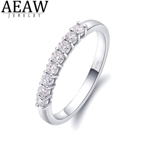 AEAW 14 Karat Weißgold 0,25 ctw 2 mm DF Rundschliff Verlobungsring mit Lab-Grown-Diamant für Damen 211217