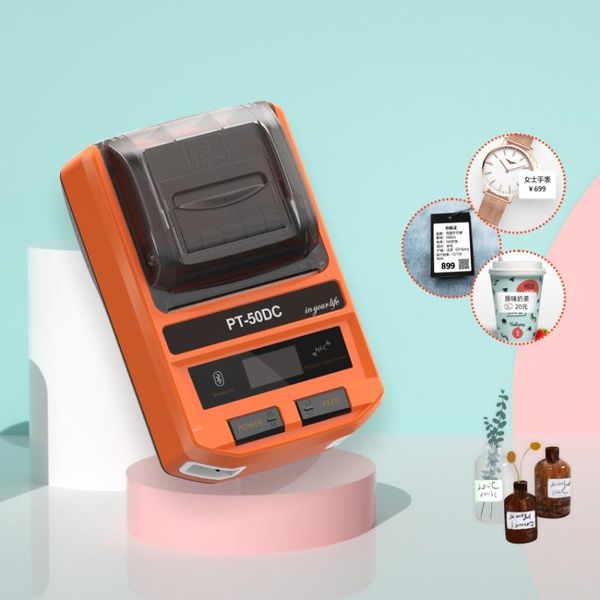 

pt-50dc small portable price tag label printer barcode qr code sticker label thermal printer