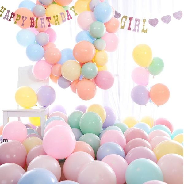 100 teil/los 10 Zoll Macaron Latex Ballons Hochzeit Geburtstag Dekoration Globos Baby Dusche Mädchen Geburtstag Party Helium Ballon RRB12357