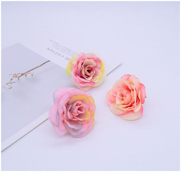 

10pcs silk roses flower wall christmas garland for home decor bridal accessories clearance diy gifts wreath artificial jllqyd