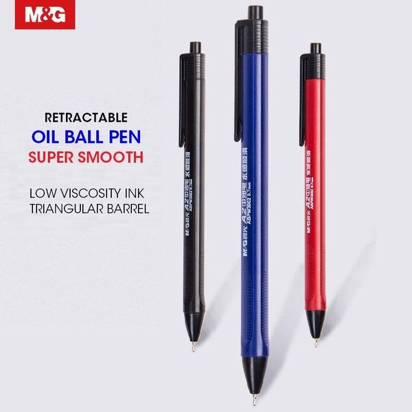 

ballpoint pens andstal 40pcs/lot super smooth oil pen 0.7mm m&g blue black red ball point for school office supplies balpen, Blue;orange