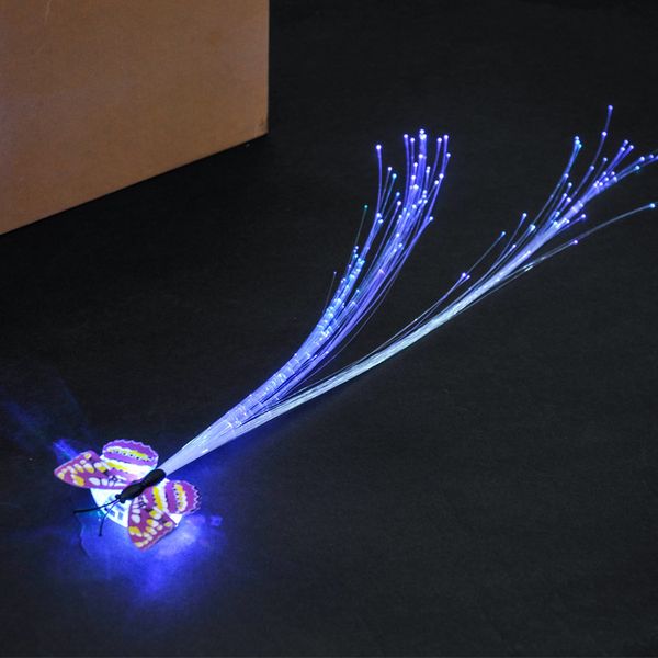 Le trecce colorate di incandescenza della farfalla flash copricapo hanno condotto i giocattoli della treccia in fibra ottica bagliore di giocattoli di Natale all'ingrosso