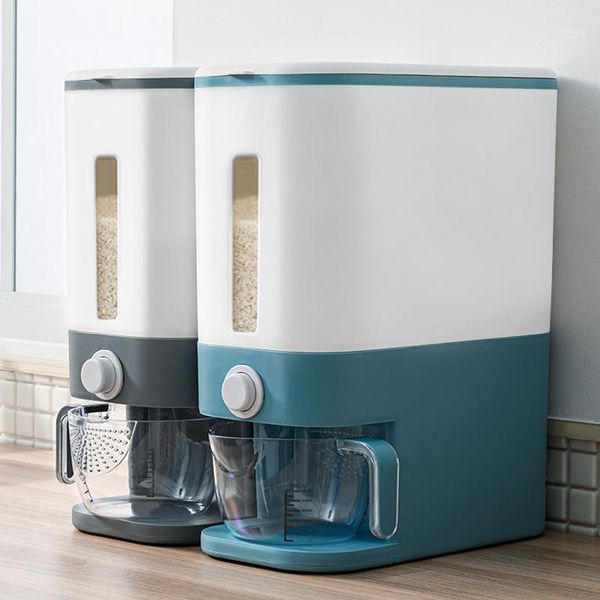 

storage bottles & jars kitchen rice box,automatic cereal dispenser boxs,moisture-proof sealed,grain bin container,can hold 12kg