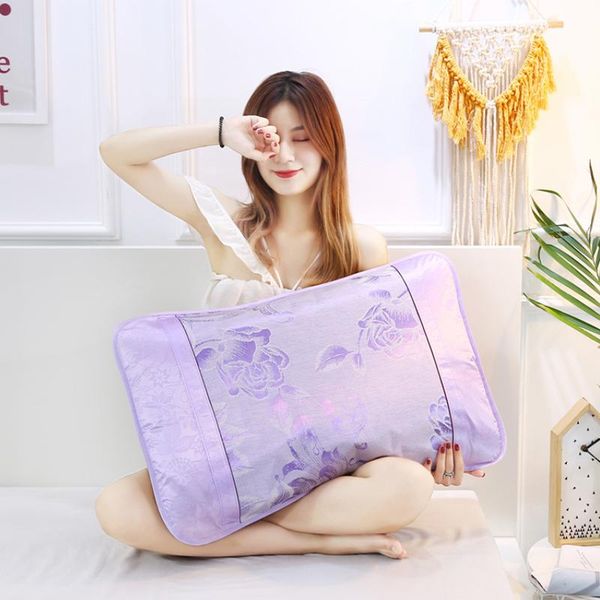 

cushion/decorative pillow summer mat couple married pillowcase comfortable silk double breathable simple long
