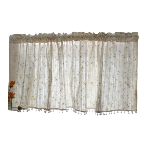 

curtain & drapes delicate floral half window short blackout for home