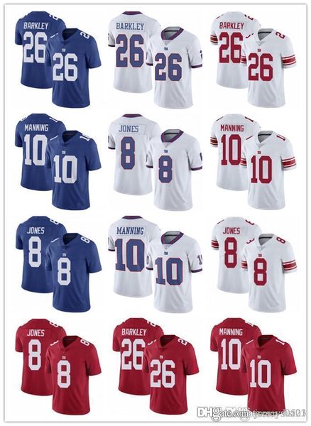 

men women new youth york giants 26 saquon barkley 10 eli manning 8 daniel jones 56 lawrence taylor football jerseys, Black;red