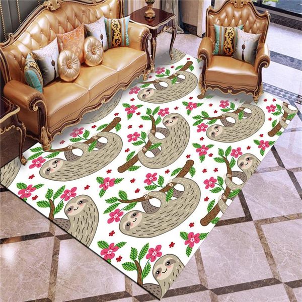 

carpets modern cartoon animal pattern children's carpet baby game sloth 3d printed soft children playing crawling non-slip