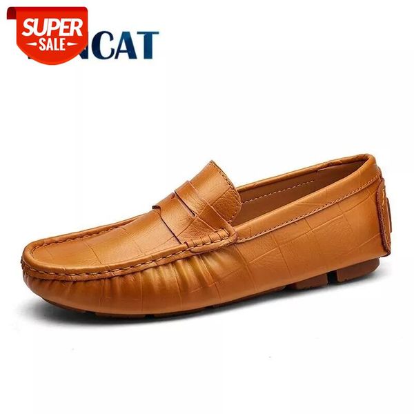 

vancat plus size 38-47 men casual shoes brand genuine leather men loafers moccasins slip on driving boats shoes flats #rk9y