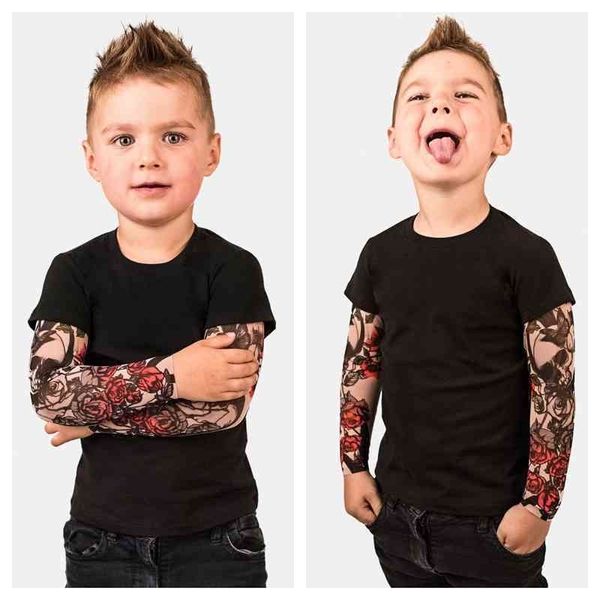 

fake two piece trendy stitching tattoo t-shirt boys' climbing suit children's wear