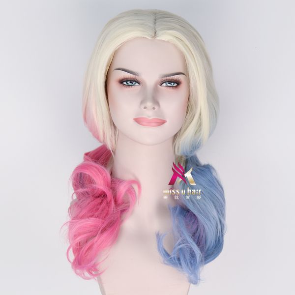 

meisiyoufa suicide team halliquin little ugly x task force dyed halloween cos wig, Black