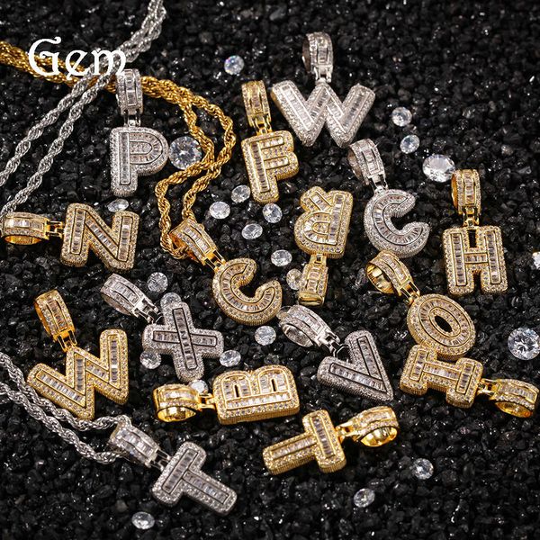 

hip hop new rock candy zircon letter trendy pendant in fashion niche design necklace jewelry, Silver