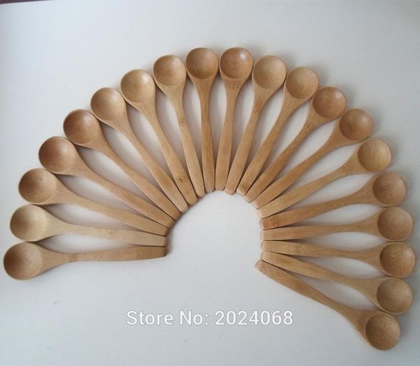 

spoons 10pcs/set 5.1inch wooden spoon ecofriendly tableware bamboo scoop coffee honey tea stirrer sci88