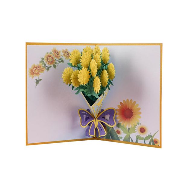 

greeting cards happy birthday gift three-dimensional prop creative ornament thanksgiving flowers card up decorating 3d
