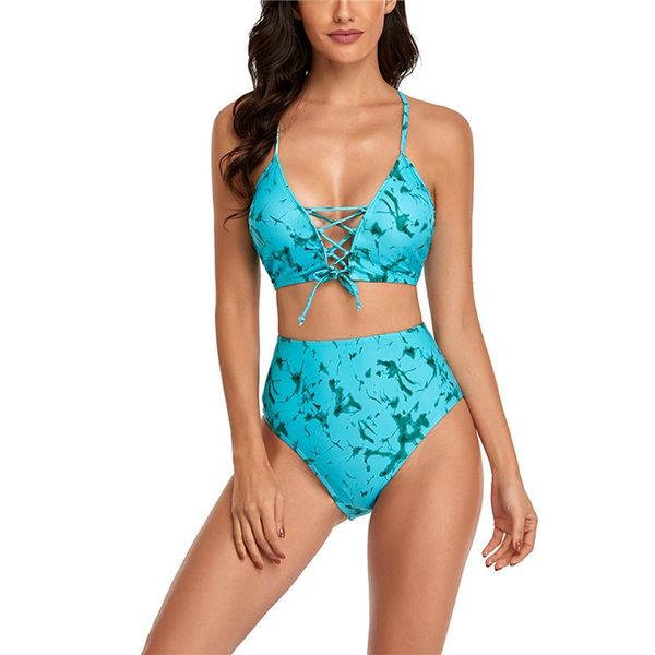 

women's swimwear women two-piece swimming clothes set tie-dyed/ butterfly printed pattern tie up bikini + shorts woman bikinis, White;black