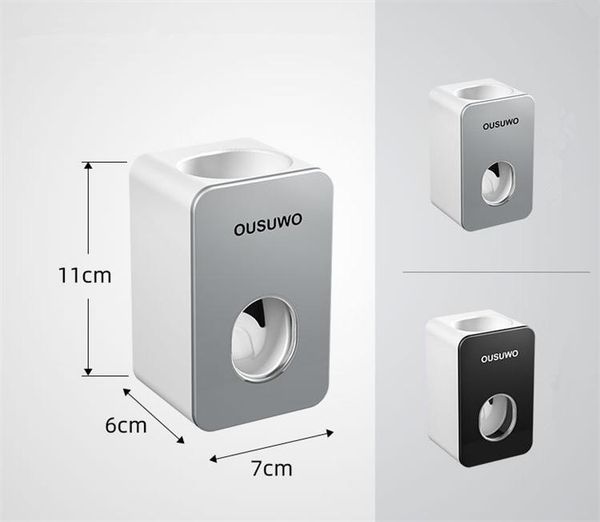 Set di accessori per il bagno Montaggio a parete Dentifricio Spremiagrumi Dispenser automatico Portaspazzolino antipolvere