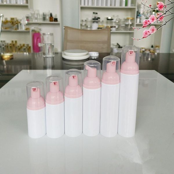

storage bottles & jars 100pcs 30/50/60ml plastic foam pump refillable cosmetic bottle lashes cleanser soap dispenser shampoo with pink