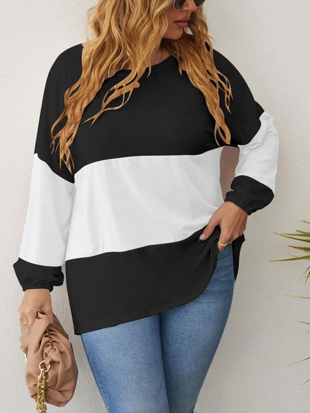 

plus colorblock drop shoulder tee m3fn#, Black