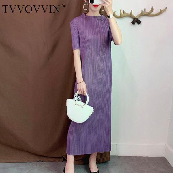 

casual dresses tvvovvin purple stand-up collar short-sleeved pleated slim plus woman bottom dress simple fashion 2021 autumn f976, Black;gray