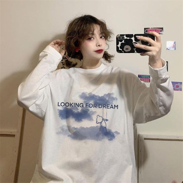 

women's hoodies & sweatshirts harajuku party loose female black lady autumn white casual women sweatshirt spring cool hoodie girl stre