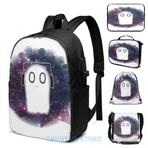 

backpack funny graphic print space ghost usb charge men school bags women bag travel laptop