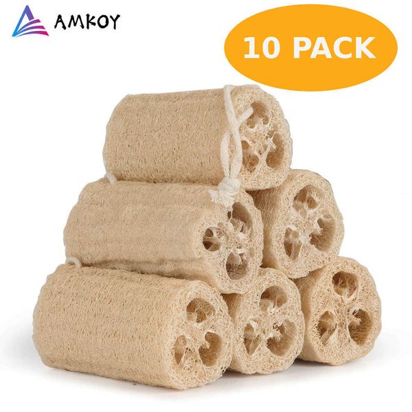 100% Natural Loofah Chuveiro Orgânico Loofah Spa Exfoliating Bath Body Scrubber para remover a pele morta, sem branqueamento eco amigável 210724