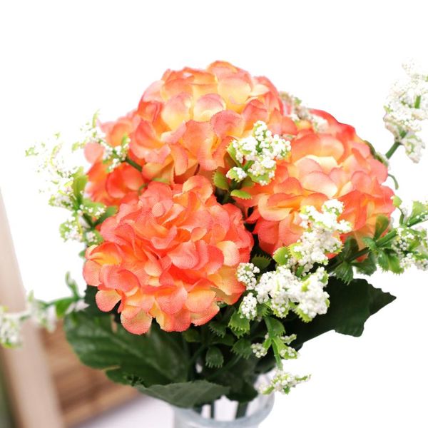 

decorative flowers & wreaths 1 bouquet 5 heads wedding artificial hydrangea silk flower home party birthday year valentines day floral decor